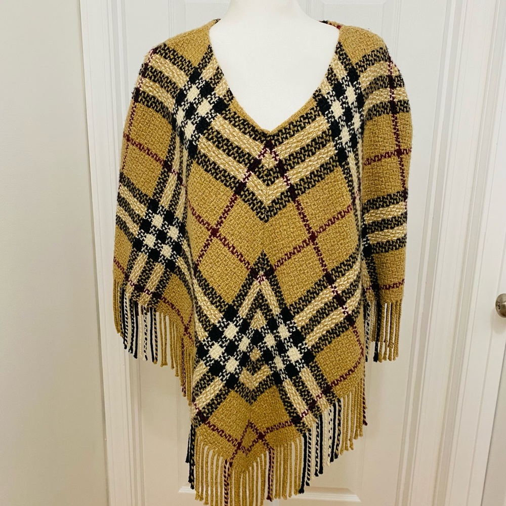 Burberry Nova Check Cashmere and Wool Poncho/Shawl
